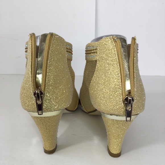 Pierre Dumas Gold Mesh heels with rhinestones - Picture 10 of 10